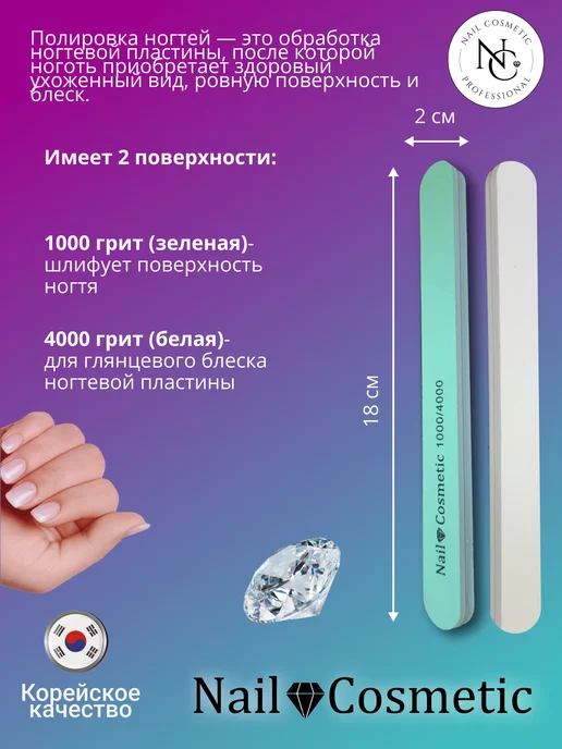nail cosmetic Пилка полировщик для маникюра 1000-4000 грит 14 шт, 14 шт, фото 3