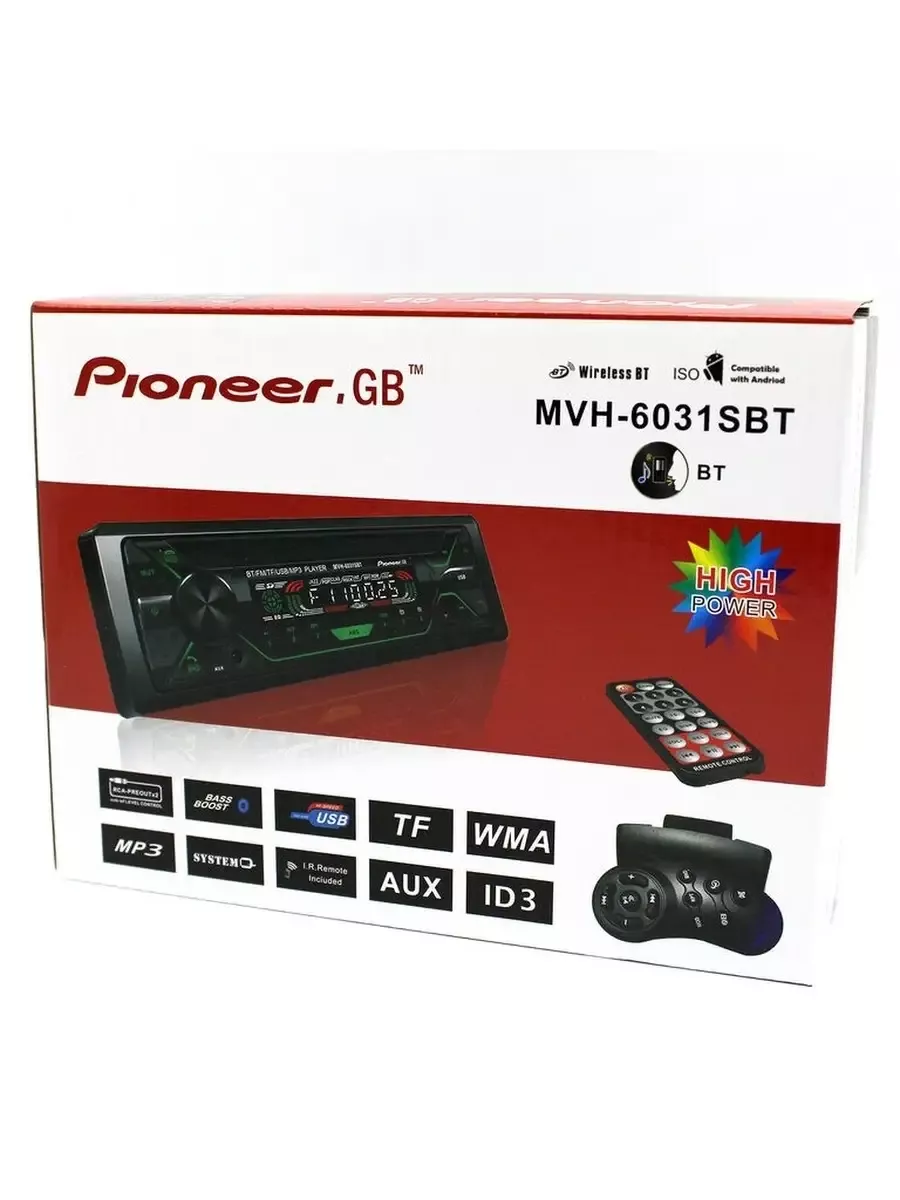 Магнитола пионер c bluetooth MVH-6031 SBT Pioneer 160241302 купить в  интернет-магазине Wildberries