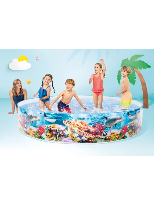 Intex Development Company Inc. Бассейн детский с жетсткой стенкой Intex 58472 размер 244х46, 244x46, фото 6
