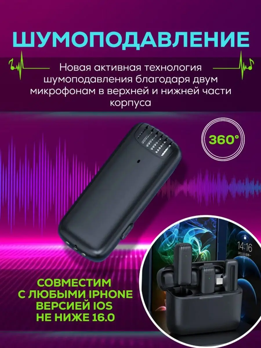 Микрофон петличный беспроводной для айфона FIZZI BOX 160286075 купить за 1  292 ₽ в интернет-магазине Wildberries