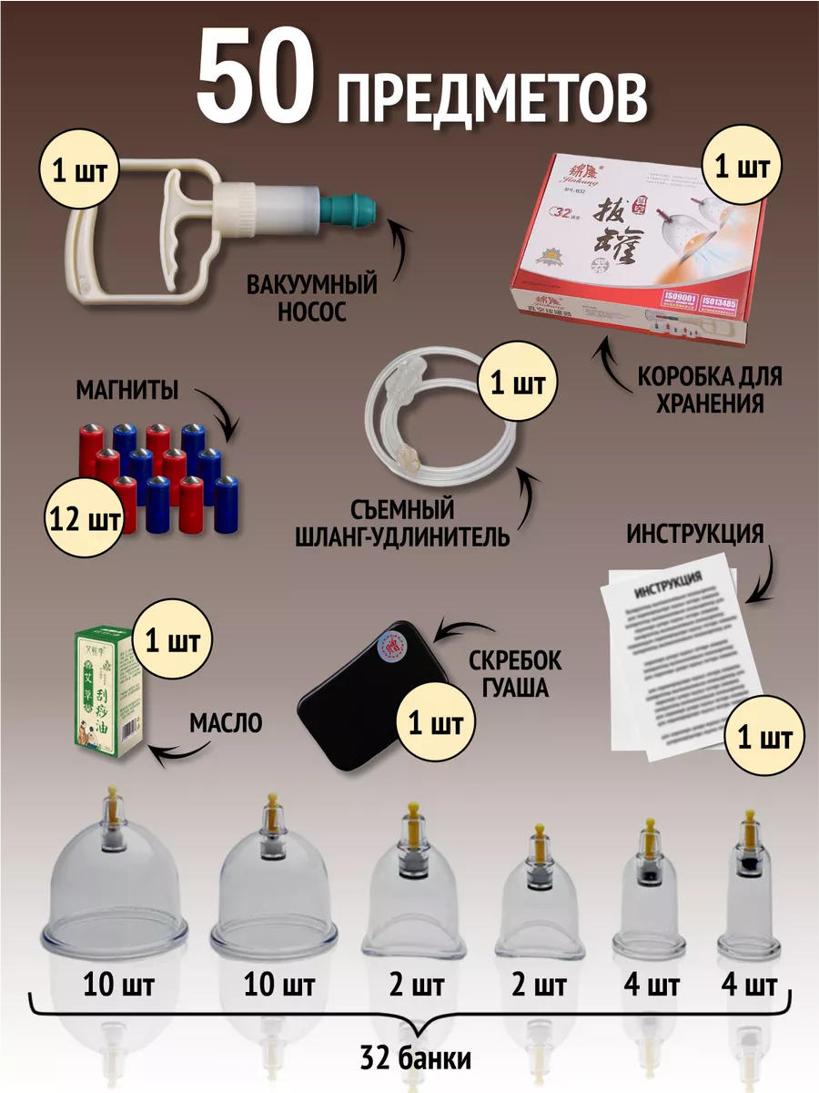 Krasotkibrand Вакуумные банки для массажа с насосом