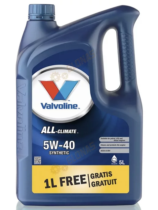 Valvoline Моторное масло Валволайн All Climate 5w40 5л 872281, 887913