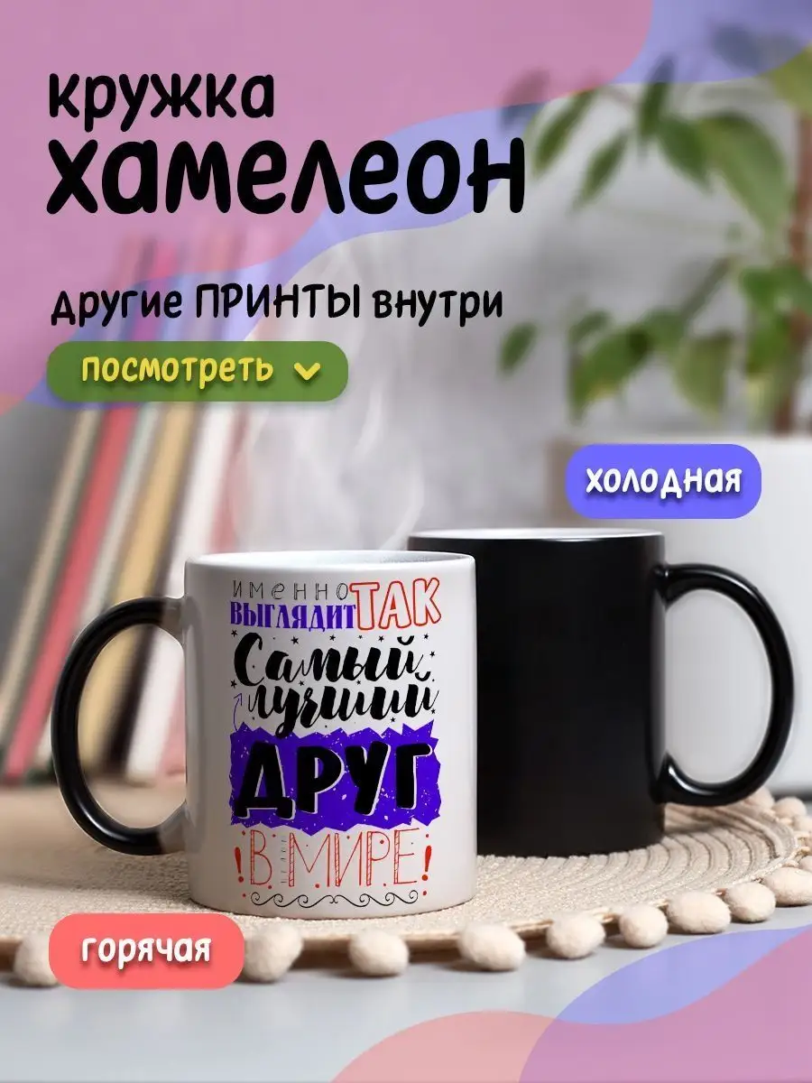 Кружка хамелеон с приколом для чая и кофе подарок другу DA RI 160325996  купить за 466 ₽ в интернет-магазине Wildberries