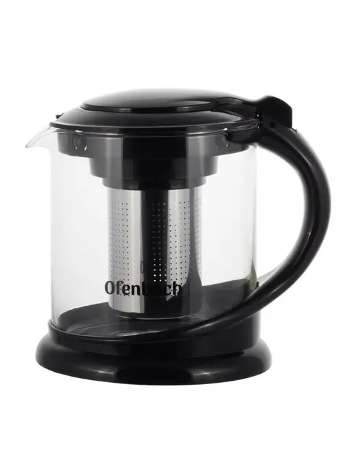 Ofenbach Стеклянный заварочный чайник 1,5 л. с ситечком NB 100615L, 1,5 л, 100615 л, фото 3