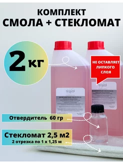 Полиэфирная смола 2 кг + Стекломат 2,5 м2, Ремкомлект Polyester Composites (PC) 160339978 купить за 1 038 ₽ в интернет-магазине Wildberries