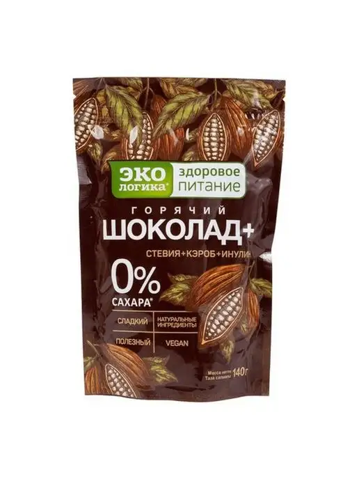 ЭкоЛогика Горячий шоколад Плюс без сахара, 140 гр, 140 г, 2 шт, фото 2