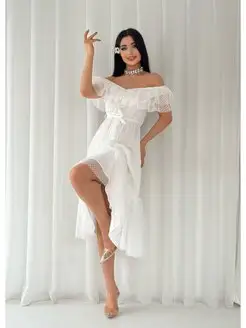 Платье вечернее свадебное с открытыми плечами Bulgakova 160470247 купить за 2 340 ₽ в интернет-магазине Wildberries