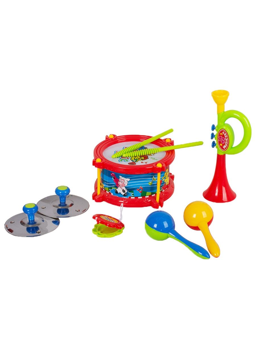 Звучащая игрушка. Набор музыкальных инструментов 2598-2 Tongde. Звучащие игрушки. Музыкальный набор для детей. Барабан музыкальный инструмент для детей.