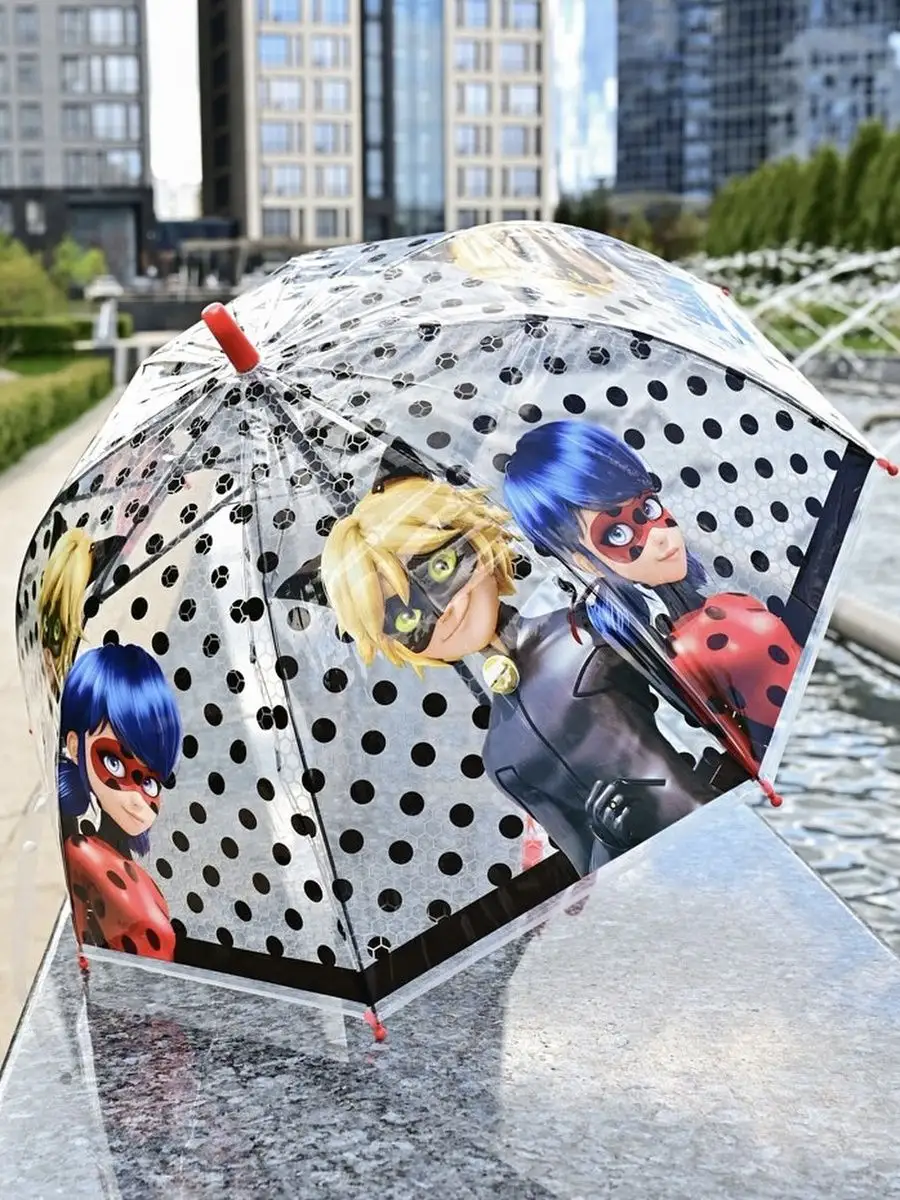 Зонт детский прозрачный трость Леди Баг и Супер кот rain-proof umbrella  160553973 купить в интернет-магазине Wildberries