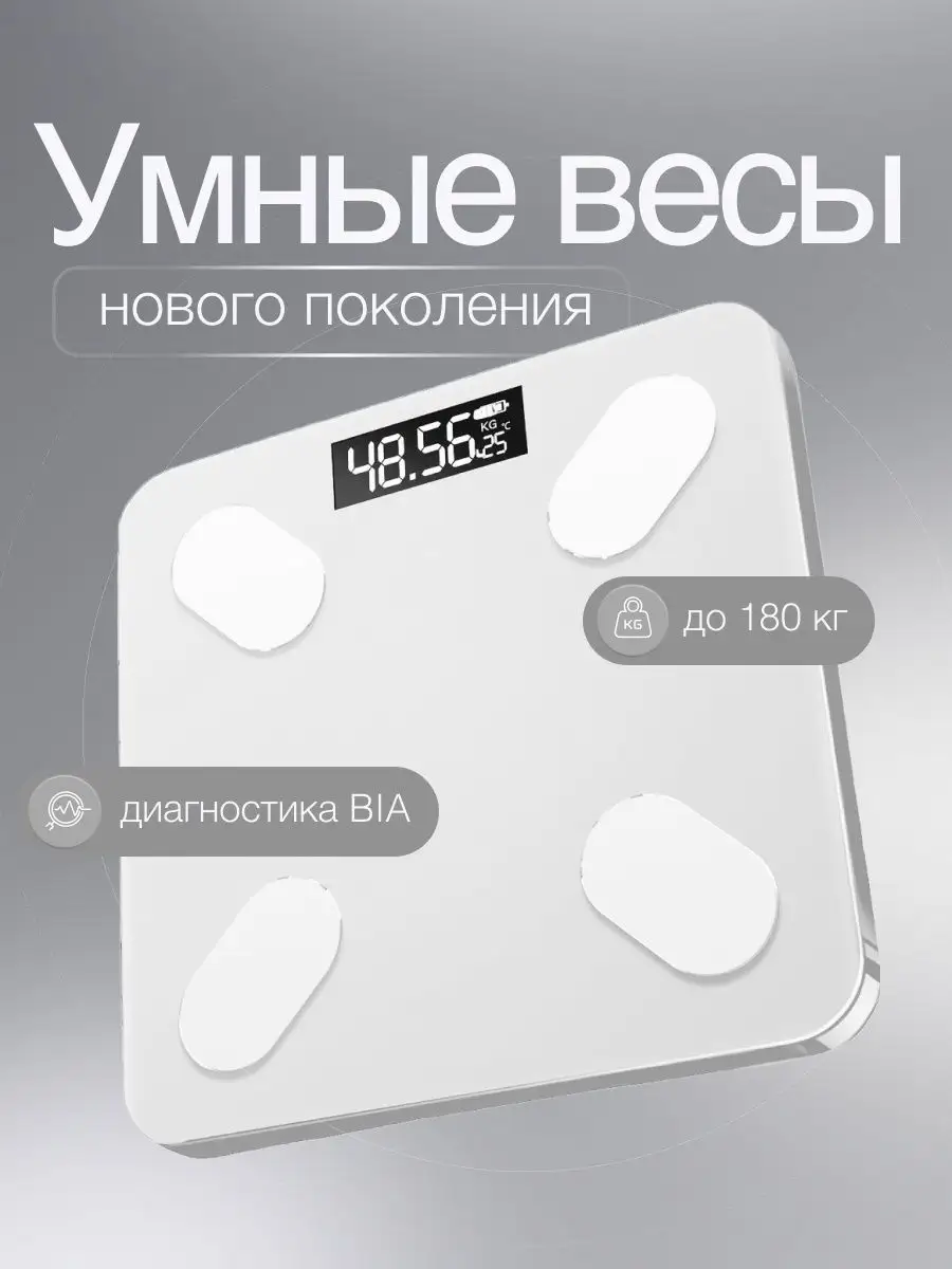 Весы напольные электронные с приложением для дома 180 кг Xiaomi 160599646  купить за 620 ₽ в интернет-магазине Wildberries