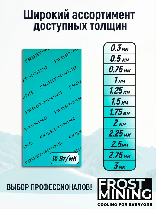 FrostMining Термопрокладка 15W Экстремал Термал Пад 0.5-3мм, 15 Вт, фото 6