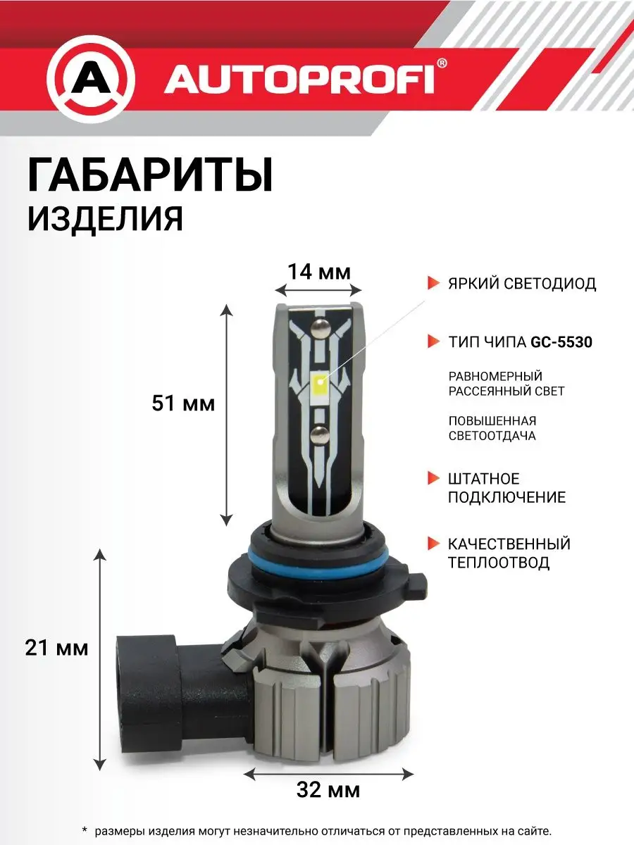 Светодиодная лампа HB4, LED автомобильные Autoprofi 160647854 купить за 2  472 ₽ в интернет-магазине Wildberries