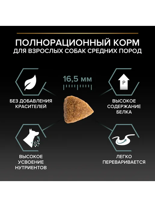 Сухой корм PRO PLAN для собак, средние, ягненок, 1,5 кг, фото 7