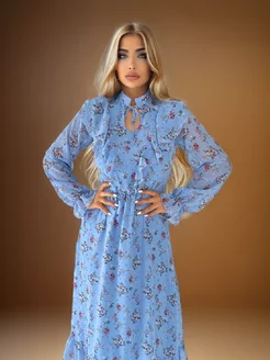 Платье летнее вечернее шифоновое с воланами Bulgakova 160685713 купить за 2 014 ₽ в интернет-магазине Wildberries