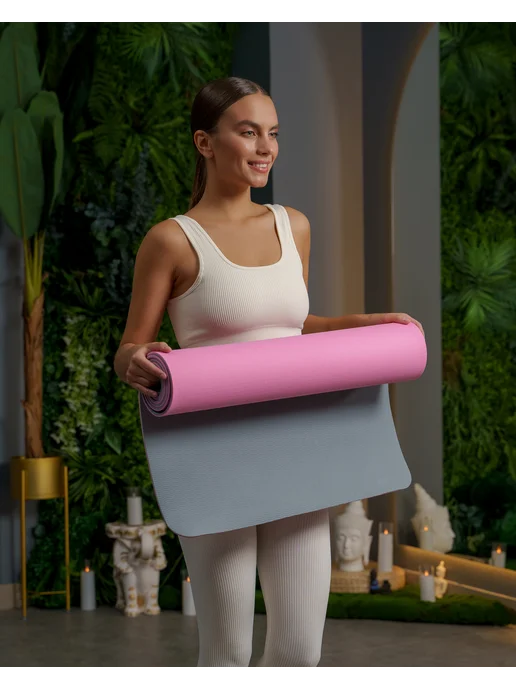 onlytop Коврик для фитнеса и йоги, противоскользящий 183x61x 0,8 см, 183x61x0.8 см, фото 6