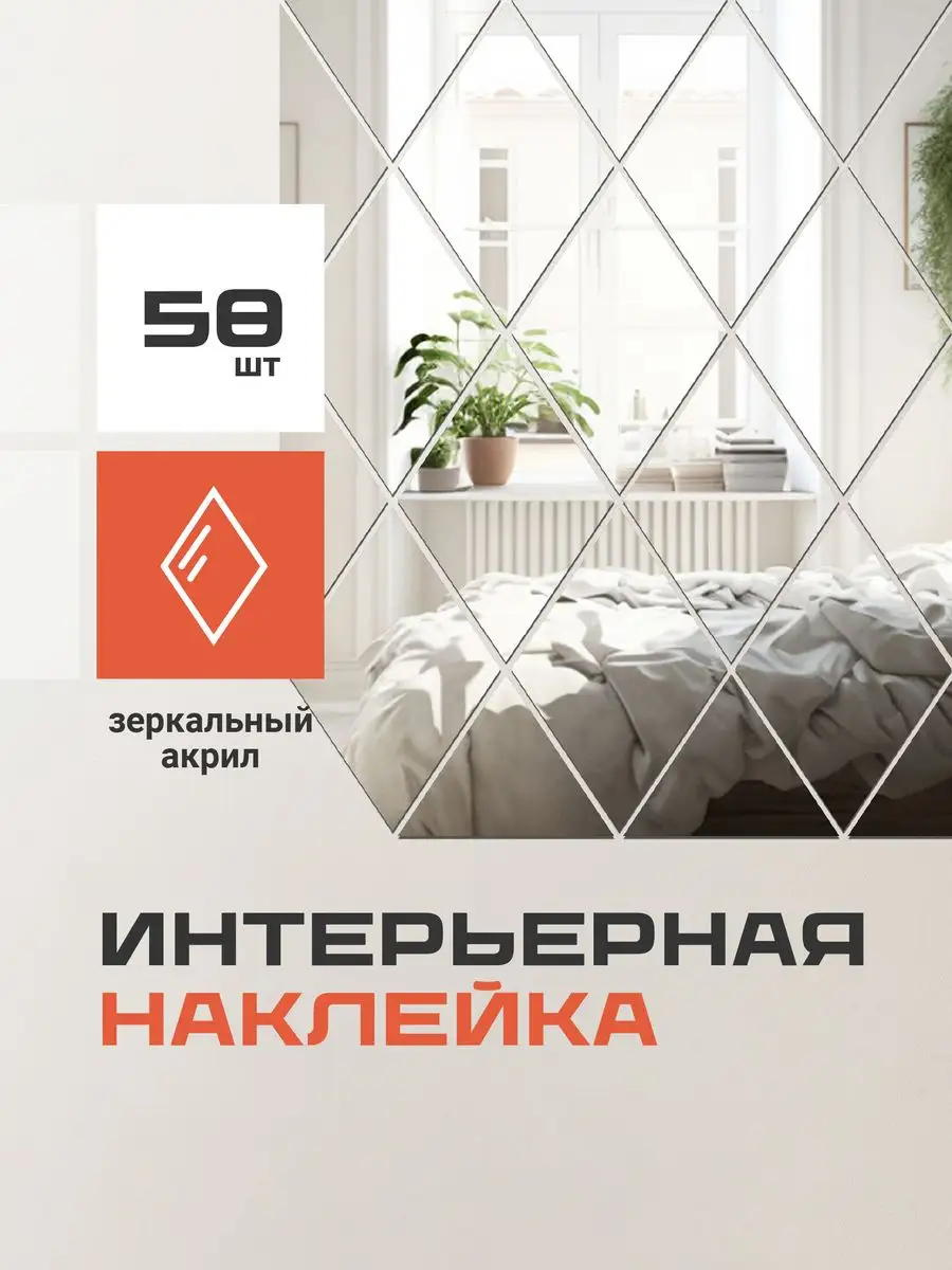 Наклейки интерьерные на стену зеркальные 58 шт. Birdhouse 160708856 купить  в интернет-магазине Wildberries