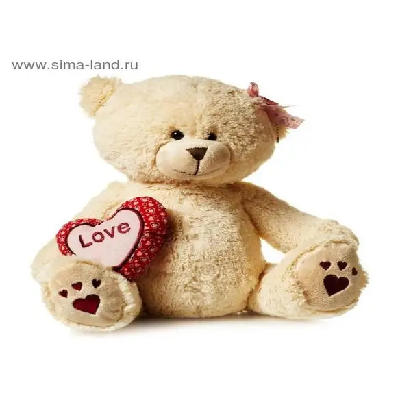 Мягкая игрушка "Мишка Лина с сердцем"