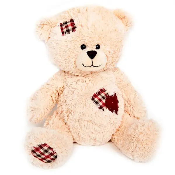 Мягкая игрушка "Мишка Лука с заплатками и сердцем"