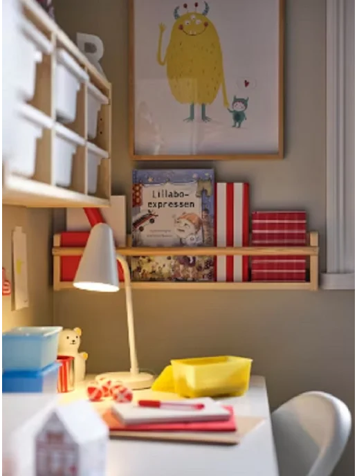 IKEA Стеллаж для игрушек ТРУФАСТ полка настенная, сосна, желтый, в упаковке 5,4 кг, фото 4