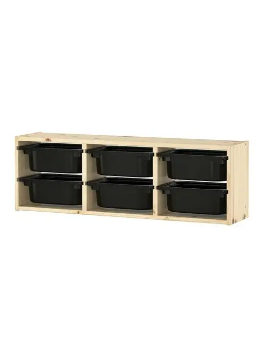 IKEA Стеллаж для игрушек ТРУФАСТ полка настенная, сосна, желтый, в упаковке 5,4 кг, фото 6