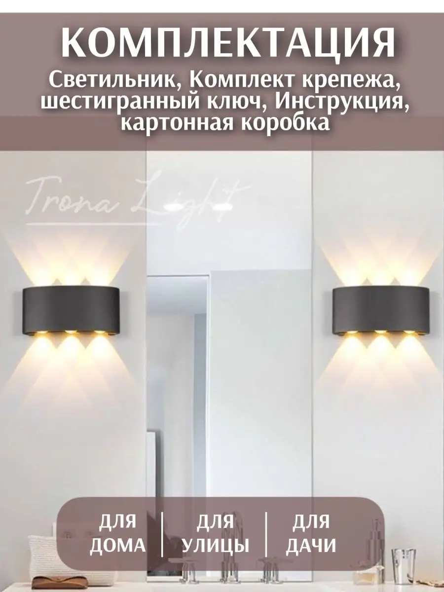 Светильник настенный светодиодный, бра LED Trona Light 160756743 купить за  722 ₽ в интернет-магазине Wildberries