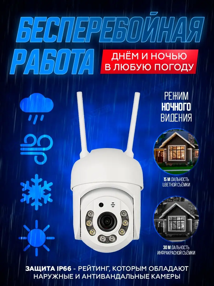 Камера видеонаблюдения уличная Wi-Fi 3MP KI HOME 160757209 купить в  интернет-магазине Wildberries