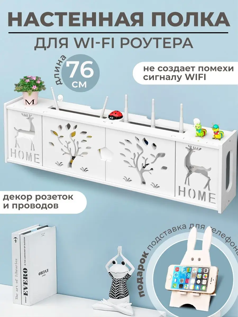 Полка короб настенная для роутера WIFI / бокс для проводов Best4Me  160861759 купить в интернет-магазине Wildberries