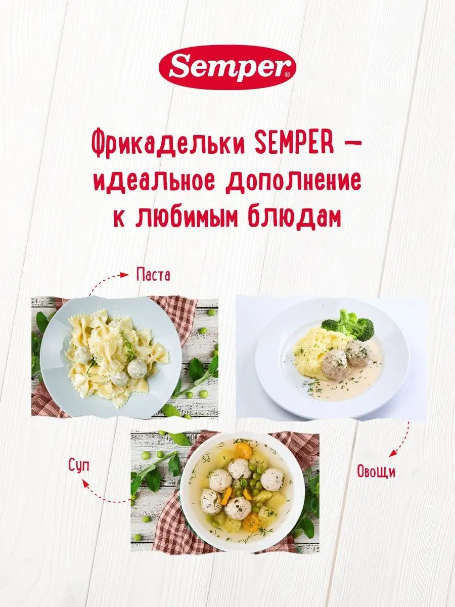 Semper Пюре мясное детское Фрикадельки Кролик 100 г - 6 шт. Semper  160875868 купить за 1 390 ₽ в интернет-магазине Wildberries