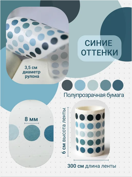 DreamToLife Стикеры наклейки круглые для ежедневника планирование, голубой, фото 2