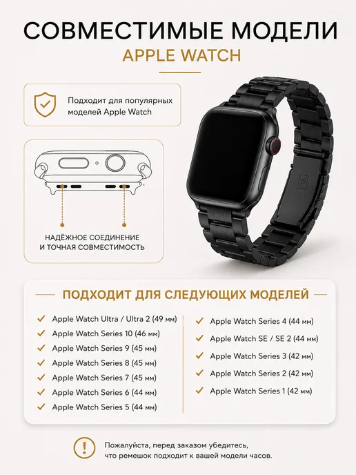 ЛКЛаб Ремешок для Apple Watch 42 44 46 45 49 mm мм, черный, фото 8