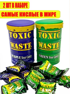 Кислые конфеты 2 вкуса фиолетовый и зеленый Toxic Waste 161121194 купить за 418 ₽ в интернет-магазине Wildberries
