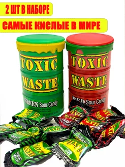 Кислые конфеты зеленый и красный 2 вкуса Toxic Waste 161121298 купить за 433 ₽ в интернет-магазине Wildberries