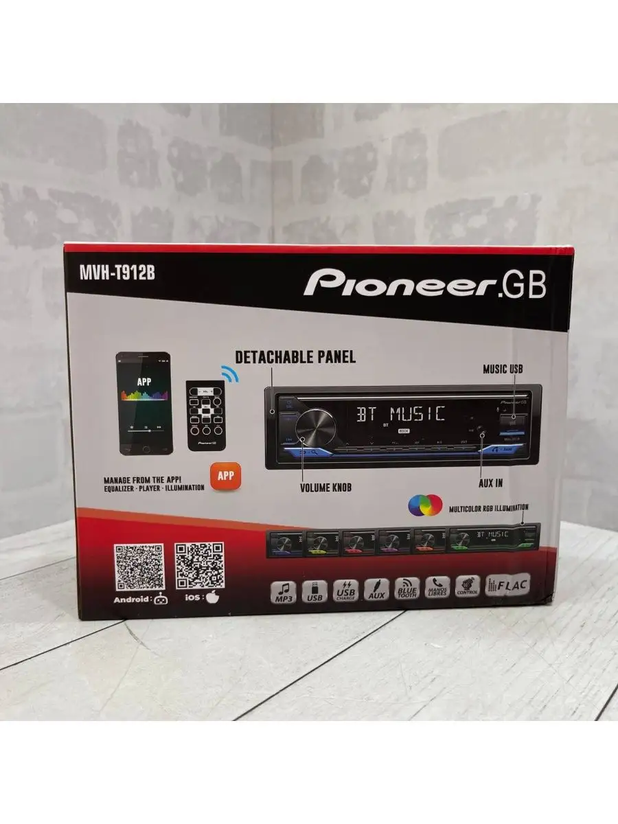 Процессорная MVH-T912B 1 DIN /Bluetooth AUX Флэшка Pioneer 161132271 купить  за 1 814 ₽ в интернет-магазине Wildberries