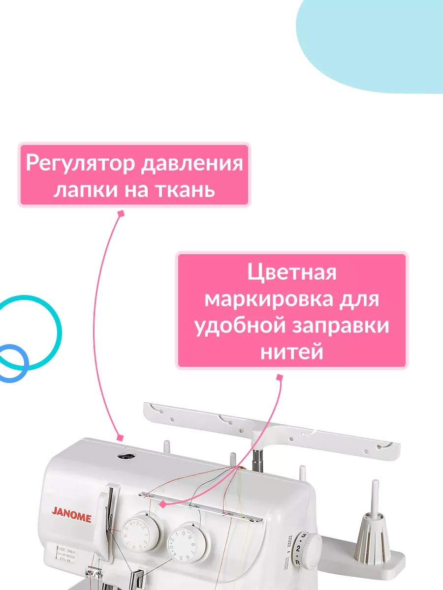 Оверлок бытовой швейный T34 Janome 161189561 купить в интернет-магазине  Wildberries