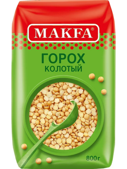 Макфа Горох колотый Makfa, 800 г, 3 штуки, 800 г, фото 2