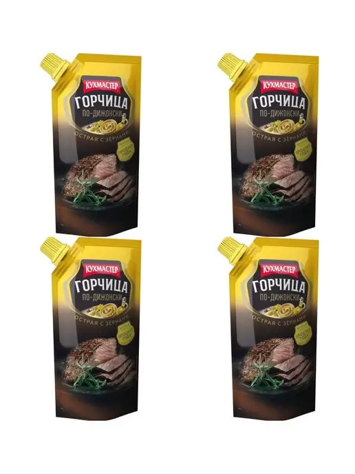 КухМастер Горчица По-дижонски, 140 г, 4шт, 140 г, 4 шт