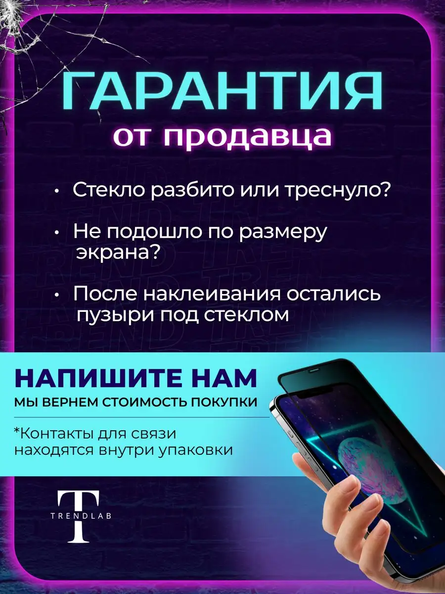 Защитное стекло на iPhone 7/8/SE/6/6s Антишпион 3 шт TrendLab 161250460  купить за 295 ₽ в интернет-магазине Wildberries