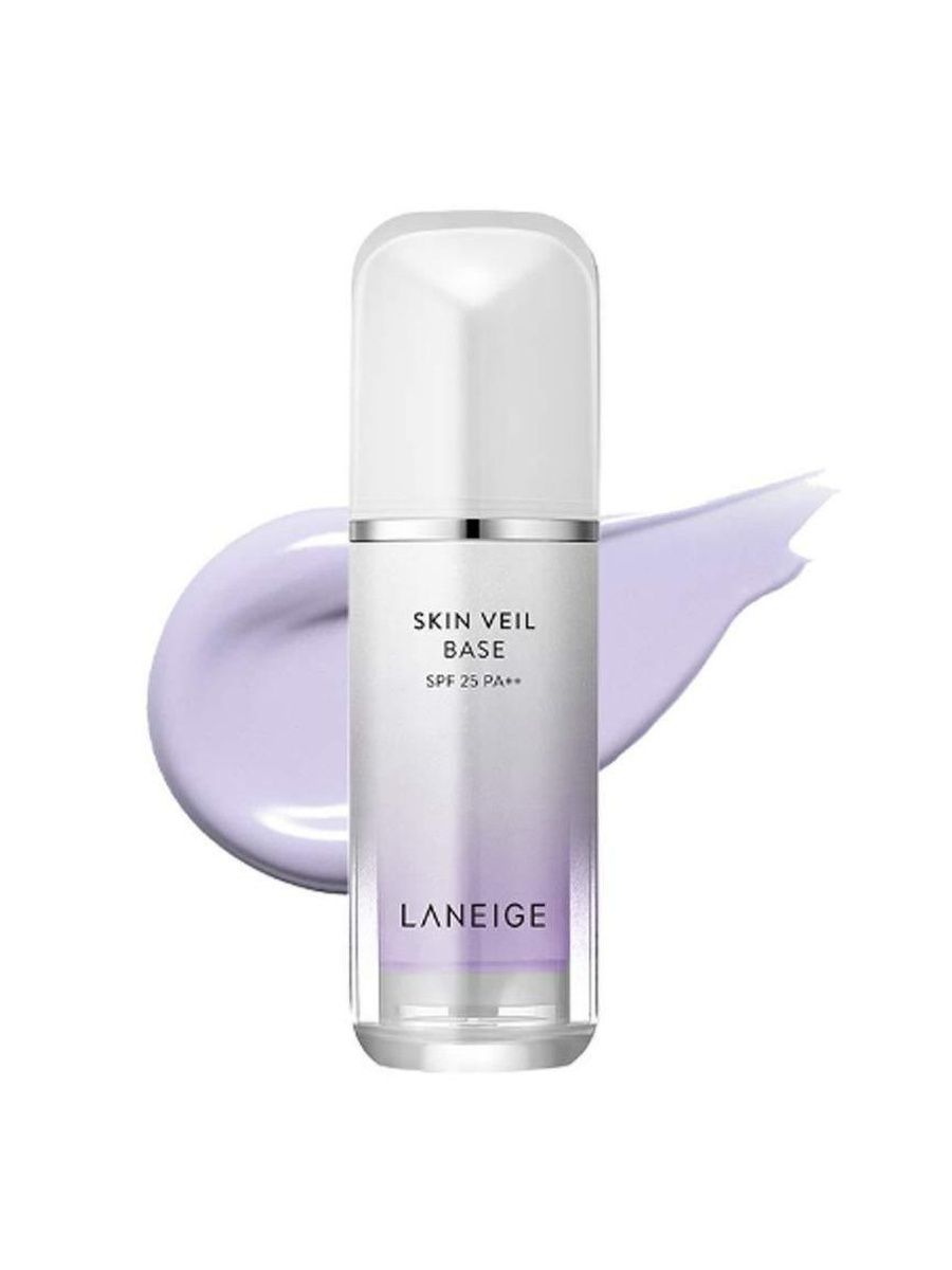 Фиолетовая база под макияж. Laneige Skin Veil Base #40 Pure Violet. Skin Veil Base SPF 25 Laneige. Основа под макияж. Шелковая база под макияж.