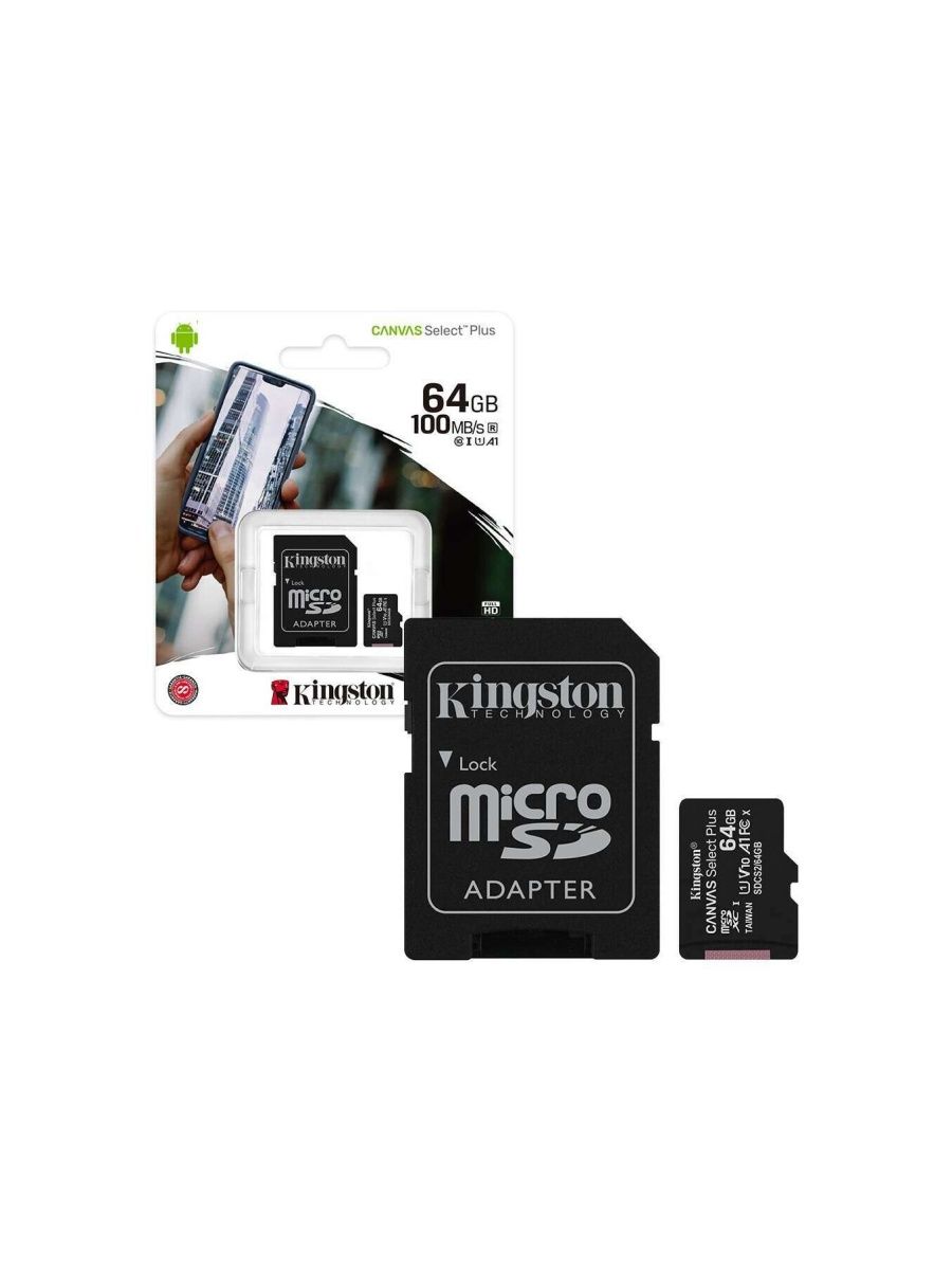 Карта памяти kingston canvas select plus microsdxc 128gb