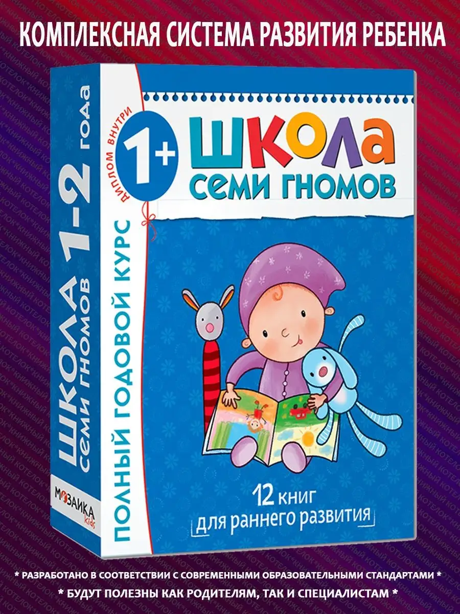 Полный годовой курс для занятий с детьми. 12 книг. 1-2 года ШКОЛА СЕМИ  ГНОМОВ 161290528 купить в интернет-магазине Wildberries