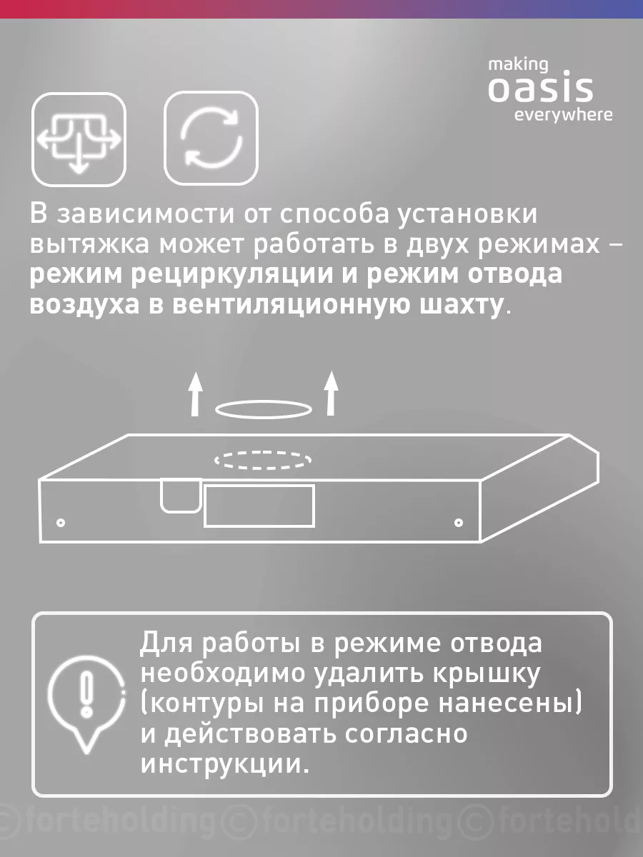 Вытяжка кухонная 60 см над плитой подвесная PO-60W making OASIS everywhere  161317520 купить в интернет-магазине Wildberries