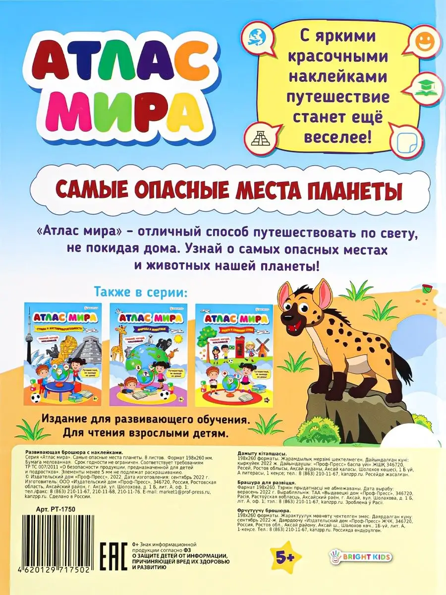 Развивающая брошюра с наклейками BRIGHT KIDS 161328246 купить за 148 ₽ в  интернет-магазине Wildberries