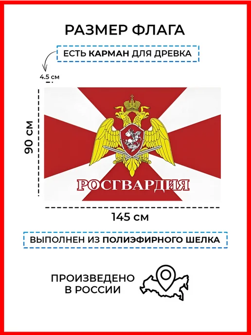 десантник Флаг Росгвардии большой уличный, вариант, фото 2
