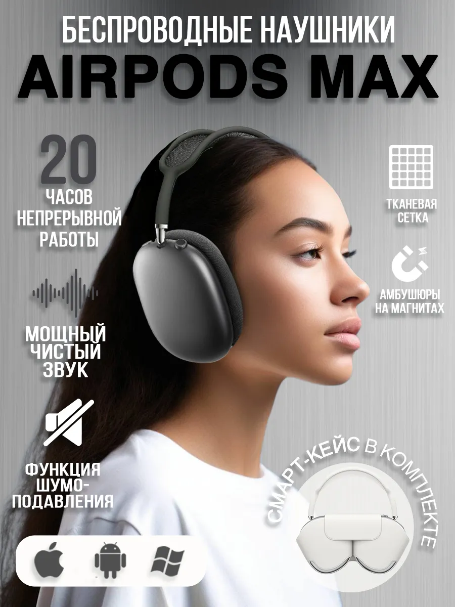 Наушники беспроводные airpods pro max AShop78 161360521 купить за 6 972 ₽ в  интернет-магазине Wildberries