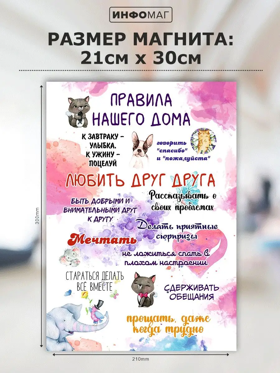 Магнит, Правила дома ИНФОМАГ 161364824 купить за 345 ₽ в интернет-магазине  Wildberries