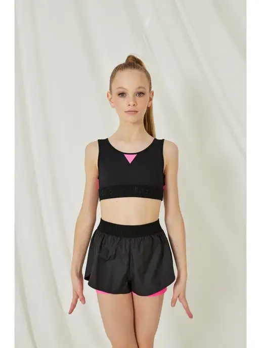 Kim Clever Спортивный черный топ - бра для девочек, черный, фото 2