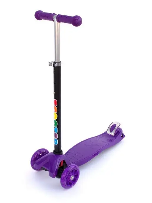 Scooters Самокат детский трехколесный со светящимися колесами, фиолетовый