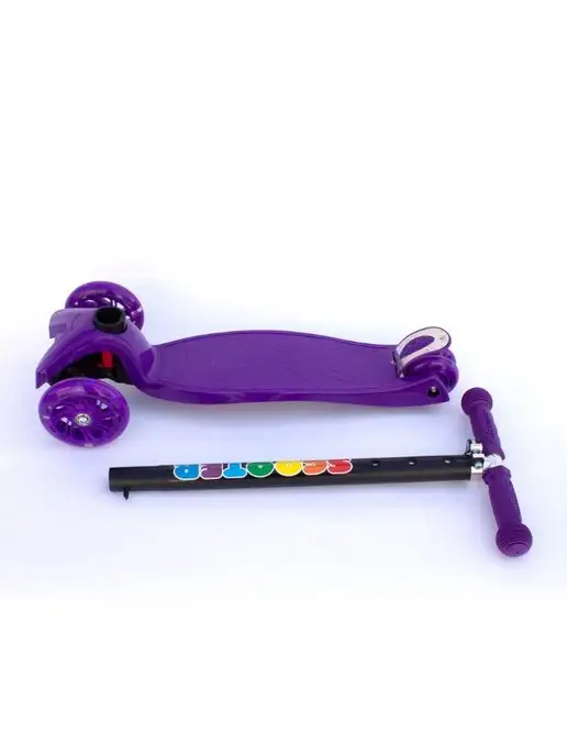 Scooters Самокат детский трехколесный со светящимися колесами, фиолетовый, фото 3
