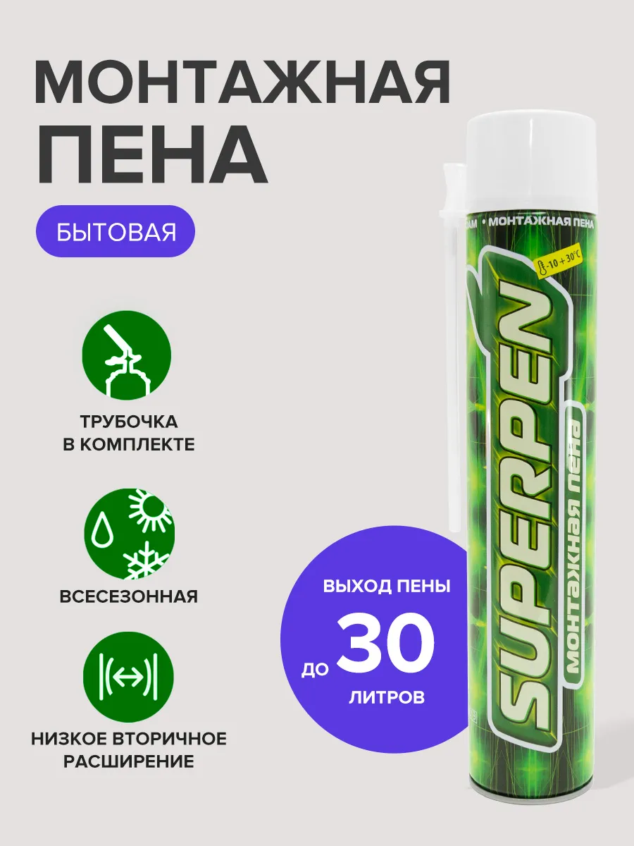 Пена монтажная бытовая с трубочкой 700 мл