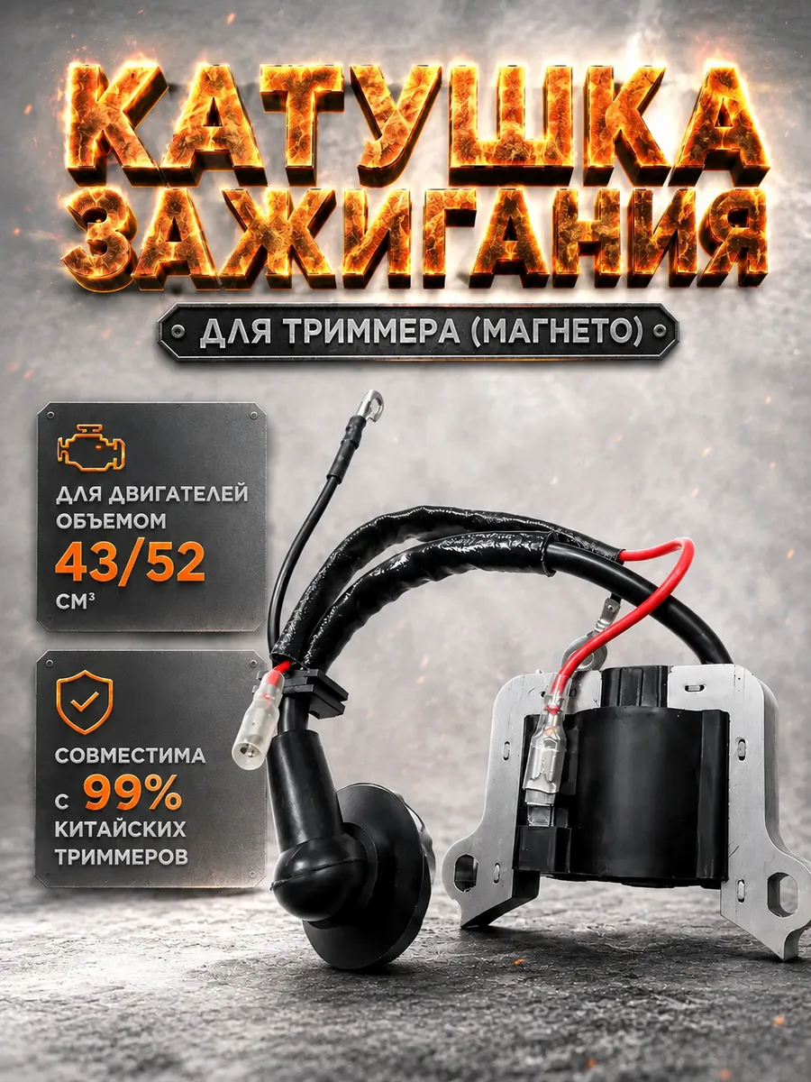 Катушка зажигания для триммера бензинового 43 52 куб. см